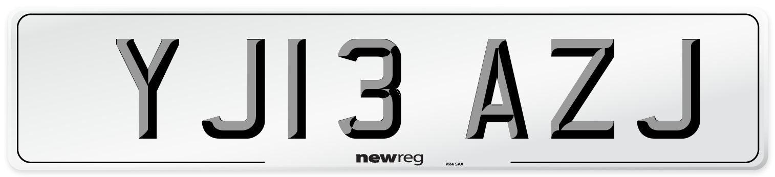 YJ13 AZJ Number Plate from New Reg